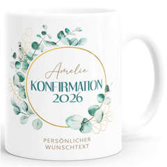Tasse {style_variation_string} 2026 Personalisiert Name Wunschtext – Keramik Becher Geschenk Mädchen Jungen – Eukalyptus Design 325 ml SpecialMe®