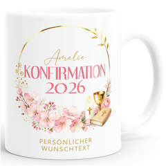 Tasse Geschenk {style_variation_string} 2026 für Mädchen personalisiert Wunschtext Name - Design Kirschblüte - Keramik SpecialMe®
