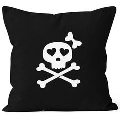 Kissenbezug Kissen-Hülle Deko-Kissen 40x40 Knochen Bones Totenkopf Pirat Baumwolle MoonWorks®