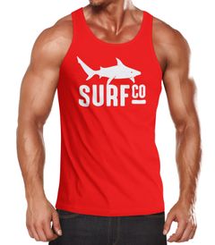 Herren Tanktop Surf Co Hai Shark Muskelshirt Tank Top Muscle Shirt Achselshirt Moonworks®