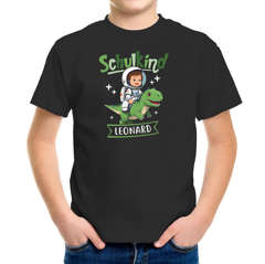 Kinder T-Shirt Einschulung 2026 mit Namen personalisiert Dino Astronaut Geschenk Schulanfang Jungen Mädchen SpecialMe®