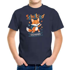 Kinder T-Jungen Mädchen Schulkind 2026 mit Namen Fuchs Motiv personalisierbar Schulanfang Geschenk SpecialMe®