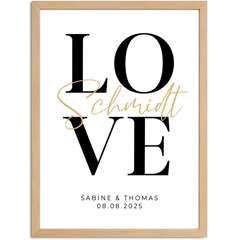 Poster Hochzeitsbild Just Married Geschenkidee Brautpaar personalisiert mit Datum Name Ort SpecialMe®