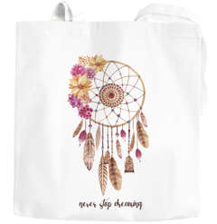 Jutebeutel Traumfänger Blumen Flower Dreamcatcher Boho Bohamian Watercolor Baumwolltasche Stoffbeutel Autiga®