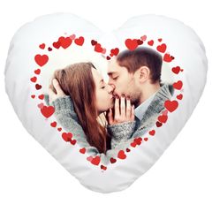 Herzkissen mit eigenem Foto Herzrahmen Fotokissen bedrucken lassen personalisierte Geschenke Liebegeschenke pecialMe®