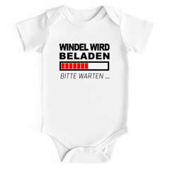 lustiger Baby-Body Windel wird beladen Bio-Baumwolle kurzarm Aufdruck Moonworks®