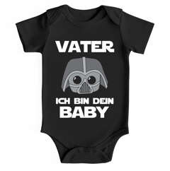 Kurzarm Baby Body Vater ich bin dein Baby Moonworks® Spruch Nerd lustig Onesie Moonworks®