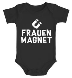 Babybody für Jungen lustige Aufschrift Frauenmagnet kurzarm Bio-Baumwolle Moonworks®