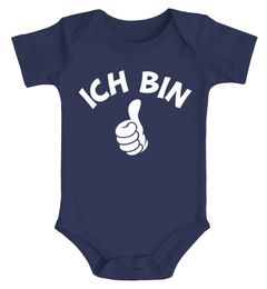 Babybody erster Geburtstag Ich bin 1 Comic-Hand Daumen Geschenk für einjähriges Kind kurzarm Body Baumwolle Moonworks®
