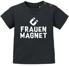 Baby T-Shirt kurzarm Frauenmagnet, lustiges Geschenk für kleine Jungs Babyshirt Moonworks®