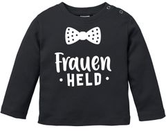 Baby Langarmshirt  Aufdruck Frauenheld lustiges Geschenk für kleine Jungs Jungen-Shirt Babyshirt Moonworks®