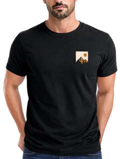 Herren T-Shirt Outdoor Adventure Printshirt Brustlogo Natur Berge Wandern Fashion Streetstyle Neverless®