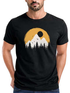 Herren T-Shirt Outdoor Print Natural Badge Logo Wandern Fashion Streetstyle Neverless®