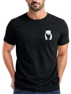 Herren T-Shirt Aufdruck Brustprint Logo Bär Natur Outdoor Fashion Streetstyle Neverless®