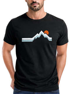 Herren T-Shirt Berg Wandern Natur Outdoor Printshirt mit Aufdruck Fashion Streetstyle Neverless®