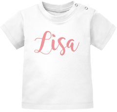 Baby T-Shirt mit Namen personalisiert Wunschname Junge Mädchen kurzarm Bio-Baumwolle SpecialMe®