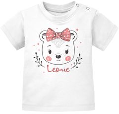 Baby T-Shirt mit Namen personalisiert Bär Junge Mädchen kurzarm Bio-Baumwolle SpecialMe®