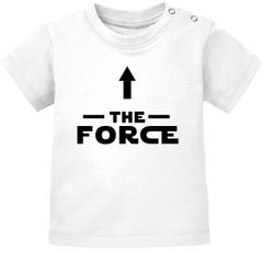 Baby T-Shirt kurzarm lustiger Aufdruck The Force Parodie Science Fiction Serie Jungen Mädchen Shirt Moonworks®