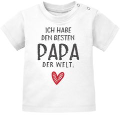 Baby T-Shirt kurzarm mit Spruch ich habe den besten Papa der Welt Geschenk Geburtstag Bio-Baumwolle Shirt Moonworks®
