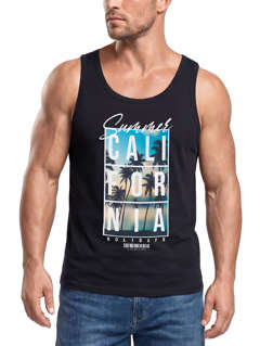 Herren Tank-Top Summer California Holidays Sommer Palmen Foto Print  Aufdruck Schrfitzug Muskelshirt Muscle Shirt Neverless®