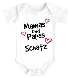 Baby Body mit Spruch Mamas und Papas Schatz mit Herzen Bio-Baumwolle Jungen & Mädchen MoonWorks®