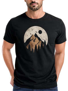 Herren T-Shirt Berge Wandern Outdoor Grafikshirt Naturmotiv Frontprint Sommer Fashion Streetstyle Neverless®