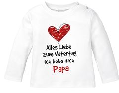 Baby Langarmshirt mit Spruch Alles Liebe zum Vatertag Geschenk Papa Vatertagsgeschenk  Jungen Mädchen Shirt Moonworks®