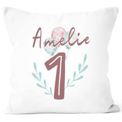 Kissen-Bezug 1.2. Geburtstag Kissen-Hülle mit Namen Baumwolle personalisierte Geschenke Dekokissen SpecialMe®