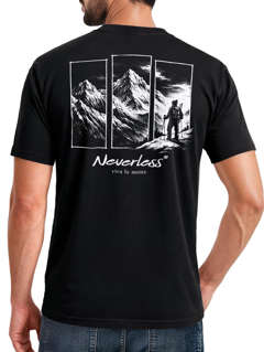 Herren T-Shirt Backprint Grafik Aufdruck Nature Outdoor Wandern Fashion Streetstyle Männer Neverless®