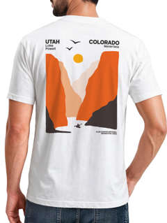 Herren T-Shirt Lake Powell Retro Outdoor Shirt mit Utah Colorado Canyon Print Natur Grafikshirt Fashion Streetstyle Neverless®