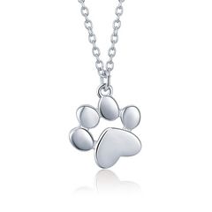 Damen Halskette Pfote Hund Katze Anhänger 925 Sterling Silber Geschenk Geschenkbox Autiga®