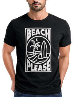 Herren T-Shirt Beach Please Surfing Surfboard Wave Welle Sommer Print Fashion Streetstyle Neverless®