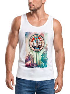 Herren Tank Top California Beach Sunset Palmen Los Angeles Retro Neverless®