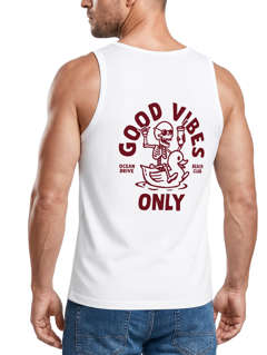 Herren Tank-Top Backprint Good Vibes Only Quitsche-Ente Motivprint Rückendruck Sommer Muskelshirt Neverless®