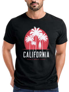 Herren T-Shirt California Palmen Santa Monica Beach Sommer Sonne Fashion Streetstyle Neverless®