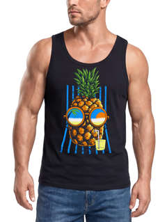 Herren Tank Top chilling Ananas Pinapple Sommer Beach Party Slim Fit Neverless®