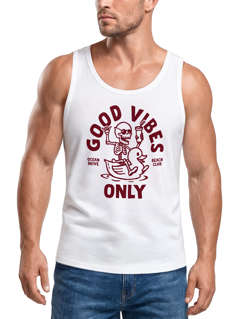 Herren Tank-Top Good Vibes Only Quietsche-Ente Motivprint Sommer Fashion Muskelshirt Neverless®