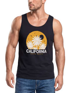 Herren Tank-Top California South Beach Grafikshirt mit Palmen Sommer Fashion Fashion Muskelshirt Baumwolle Neverless®