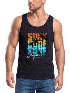 Herren Tank-Top Sommer Surf California Palmen Muskelshirt Muscle Shirt Neverless®
