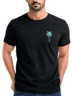 Herren T-Shirt Palmen Print – Sommer Shirt mit Brustlogo – Kurzarm Rundhals aus Baumwolle – Casual Streetwear Style Neverless® 