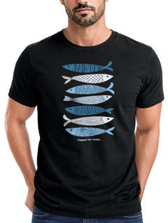 Herren T-Shirt Motiv Maritim Meer Fische Sommer Urlaub Spruch Respect the Locals  Fashion Streetstyle Neverless®