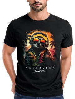 Herren T-Shirt Musik DJ Chill Faultier Print Aufdruck Relax Sommer Fashion Streetstyle Neverless®