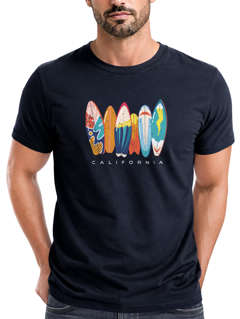 Herren T-Shirt California Surfboards Surfing Motiv Printshirt Brustprint Aufdruck Sommer Fashion Streetstyle Neverless®