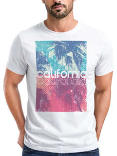 Herren T-Shirt Top California Palmen Sommer Foto Print Aufdruck Abstrakt Fashion Streetstyle Neverless®