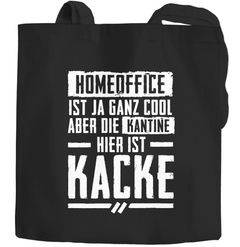 Jutebeutel Spruch Home-Office ist ja ganz cool aber die Kantine hier ist Kacke Fun Motiv lustig Moonworks®