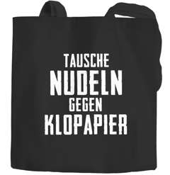 Jutebeutel Spruch Tausche Nudeln gegen Klopapier Virus Pandemie 2020 Parodie hamstern bunkern Moonworks®