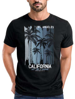 Neverless® Herren T-Shirt Los Angeles California USA Sommer Bedruckt Aufdruck Print Surfing Fashion Streetstyle