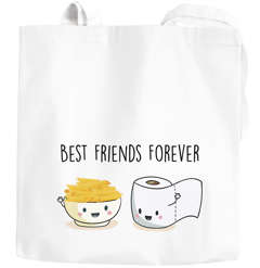 Moonworks® Jutebeutel Hamsterkäufe Satire Best Friends Klopapier Nudeln hamstern bunkern für Ausgangssperre Pandemie Krise