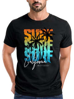 Herren T-Shirt Sommer Surf California Palmen Slim Fit Neverless®