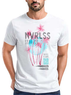 Herren T-Shirt Palmen Sommer Strand Surfing Surf Pacific Island Aufdruck Print Fashion Streetstyle Neverless® 